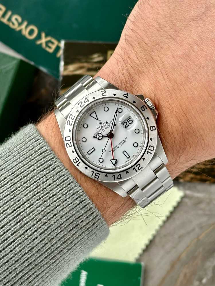 Image for Rolex Explorer 2 "Engraved Rehaut" 16570T White 2008 with original box and papers