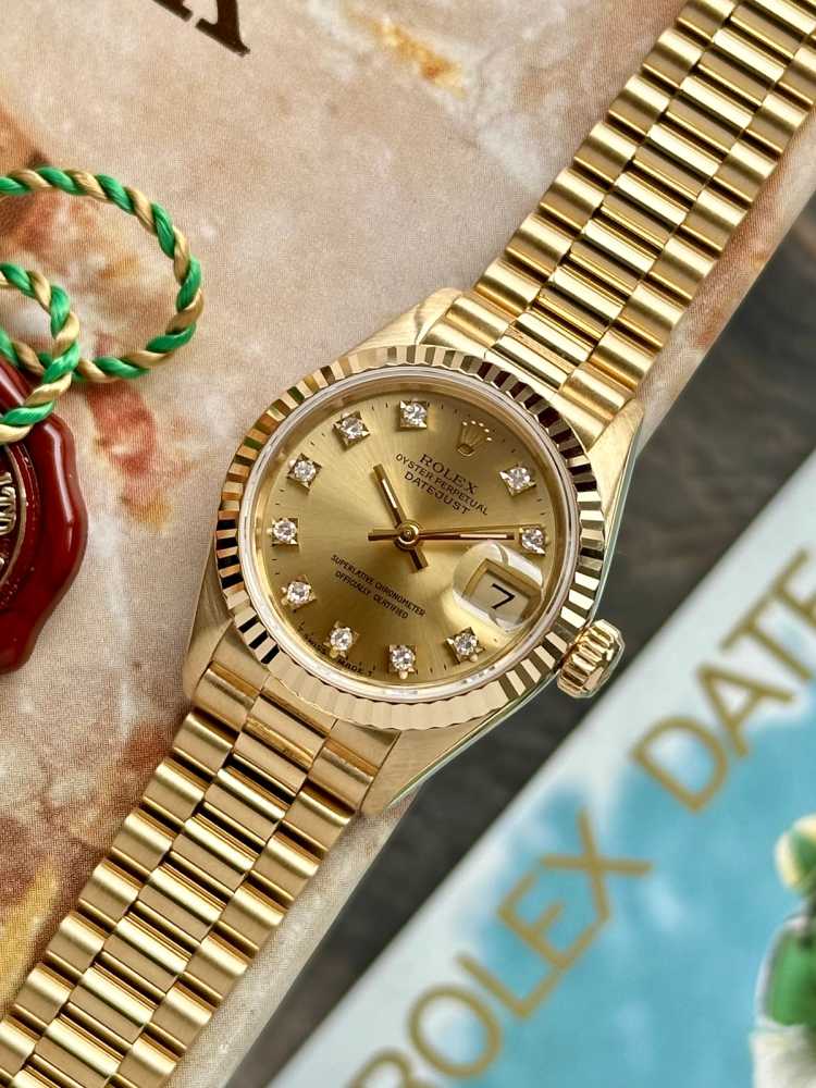 Image for Rolex Lady-Datejust "Diamond" 69178 Gold 1990 with original box and papers