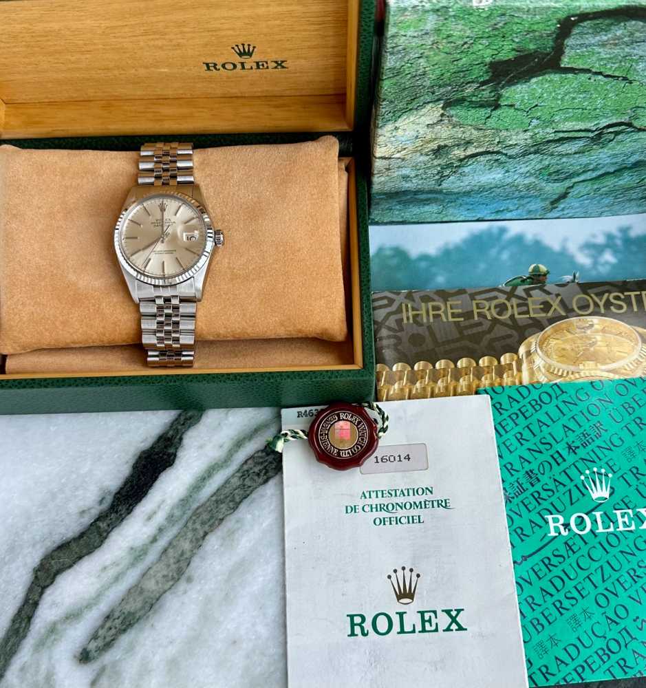 Image for Rolex Datejust 16014 Silver 1988 with original box and papers