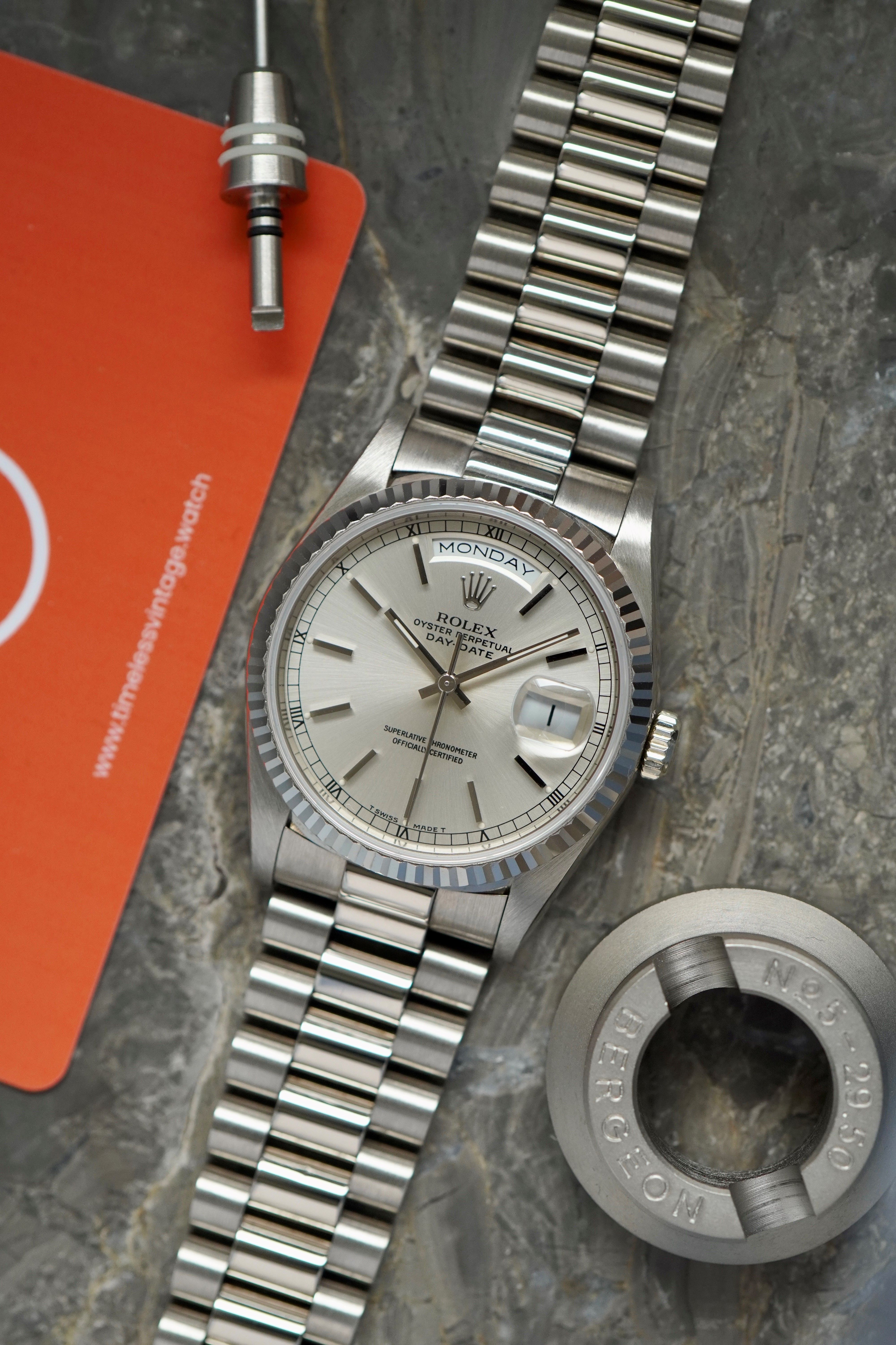 Rolex day clearance date president silver