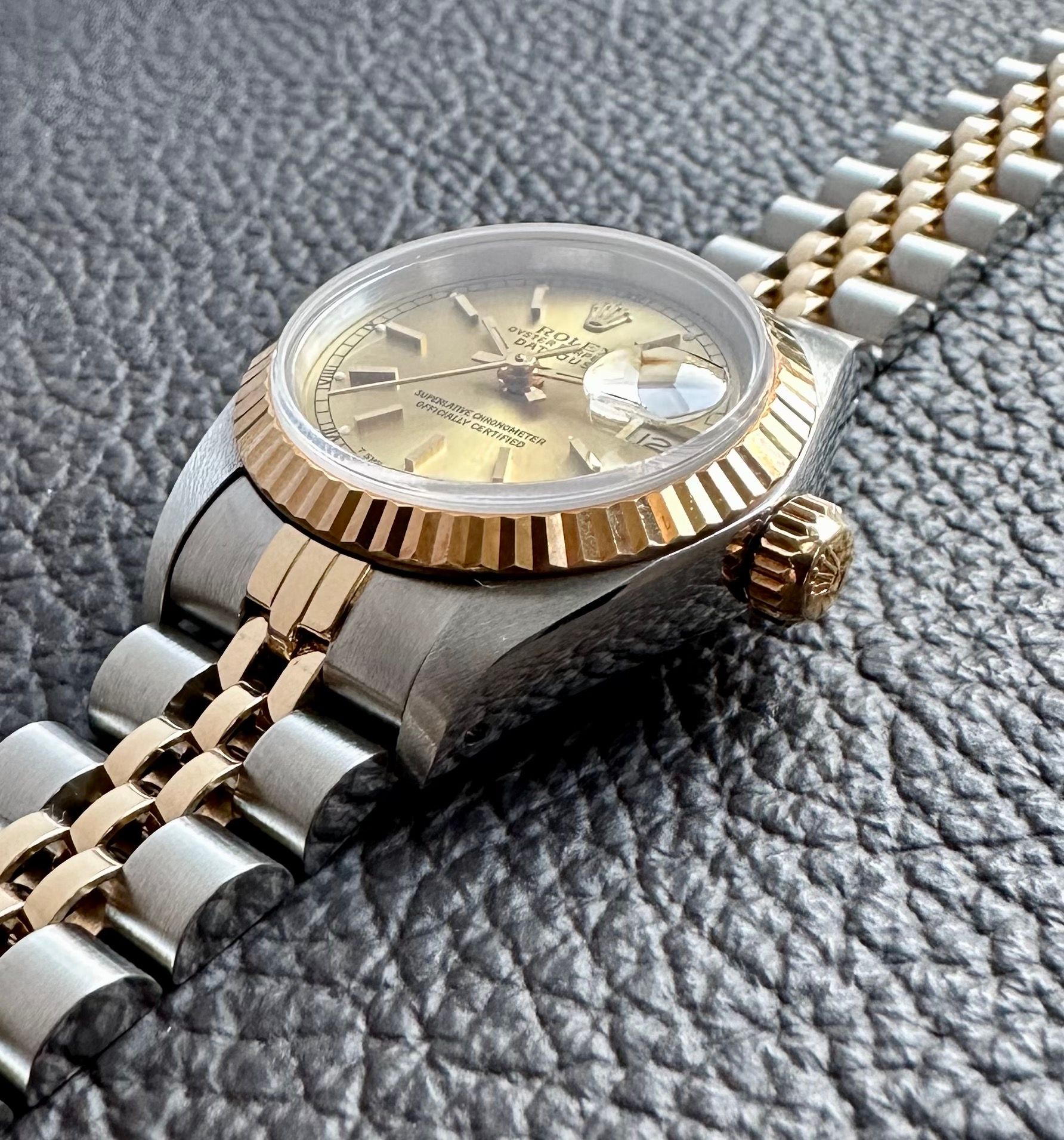 〇純正 ROLEX 2駒 69173 DATEJUST YG×SS FZ8609 Rolex Lady-Datejust 69173 Gold 1989 with original box and