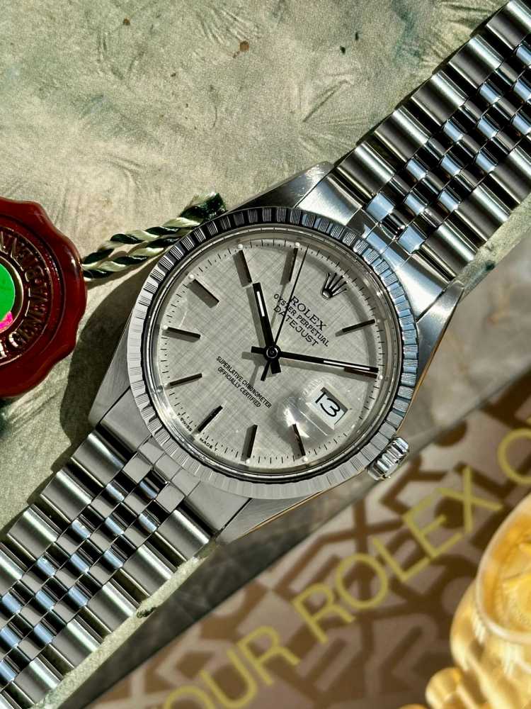 Image for Rolex Datejust "Linen" 16030 Silver Linen 1986 with original box and papers