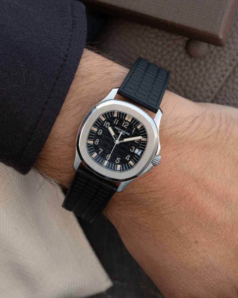 Wrist shot image for Patek Philippe Aquanaut "Tritium" 5066 Black 2000 with original box and papers
