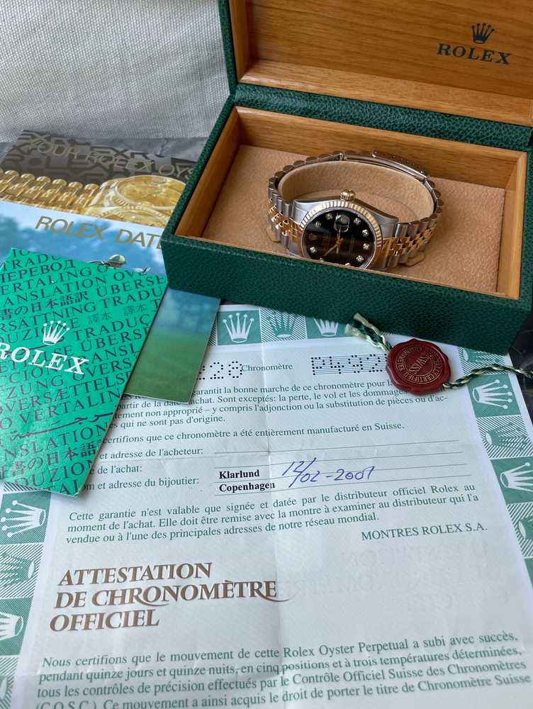 Image for Rolex Datejust "Diamond" 16233 Black 2000 with original box and papers