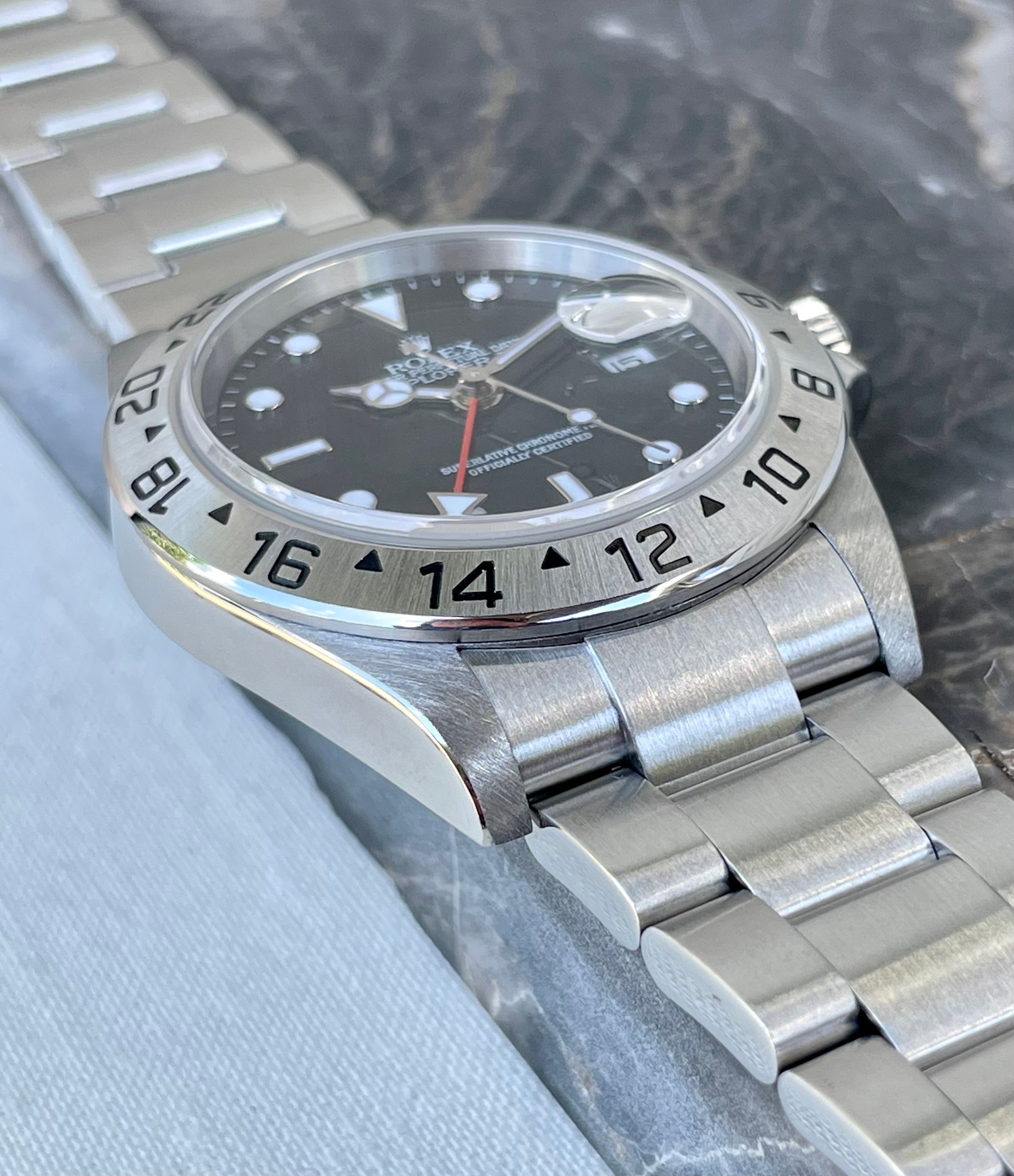 Rolex Explorer 2 16570T Black 2005 with original box and papers