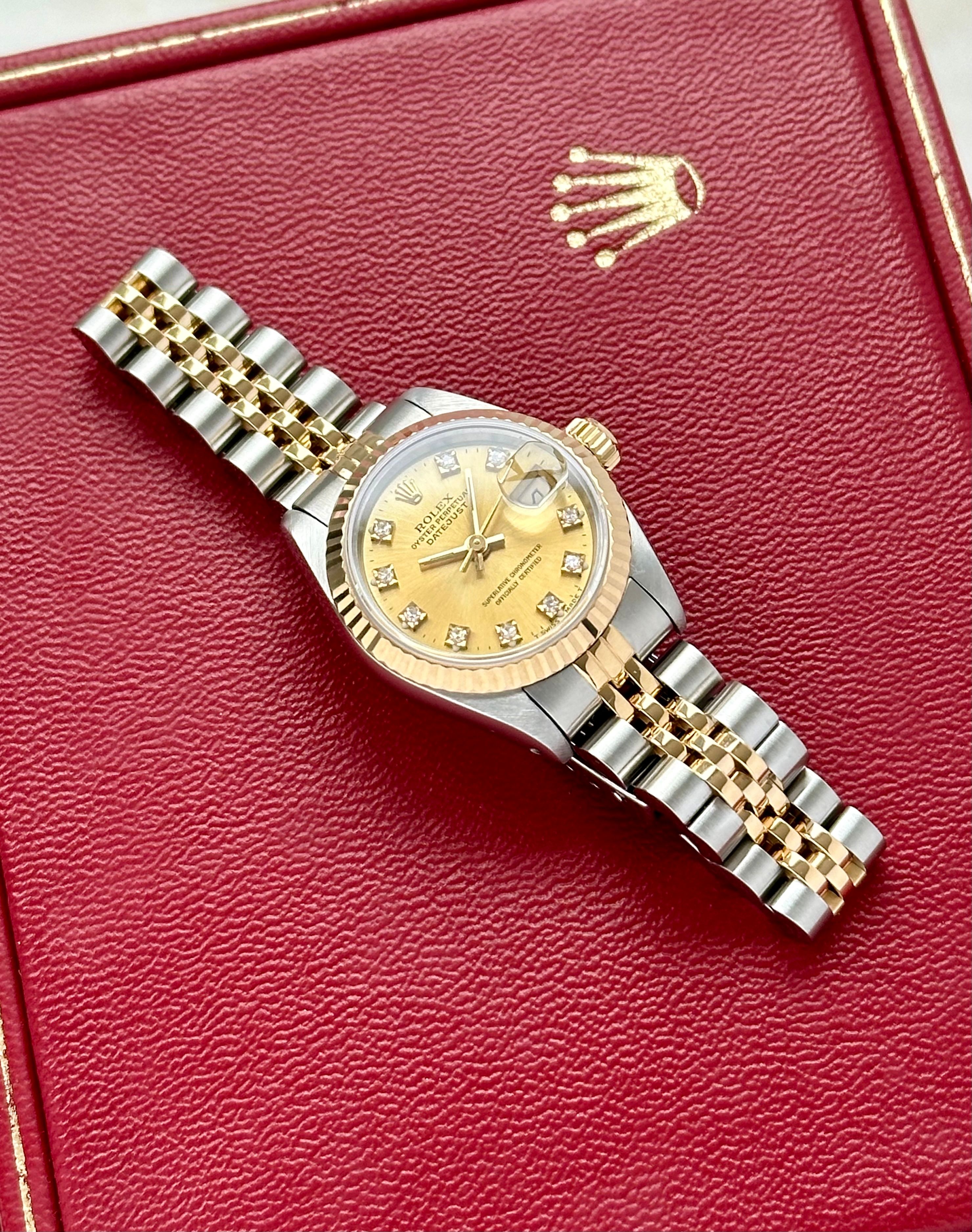 〇純正 ROLEX 2駒 69173 DATEJUST YG×SS FZ8609 Rolex Lady-Datejust 