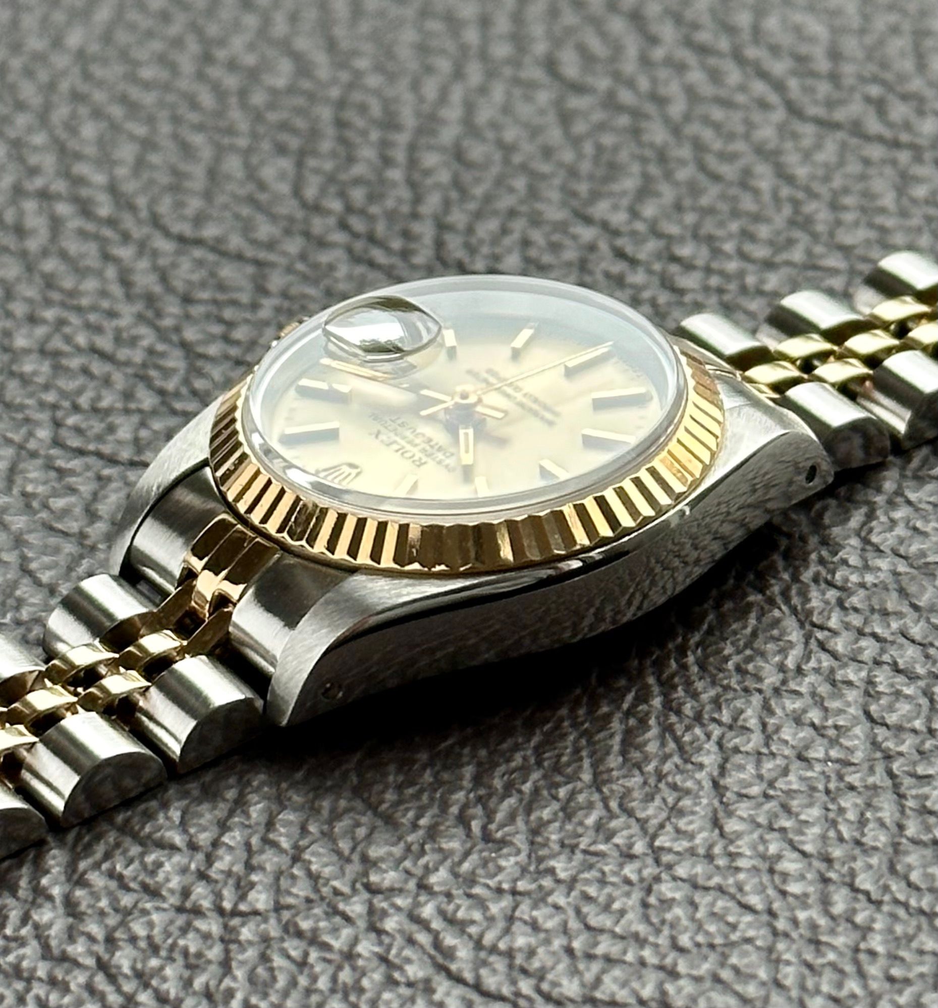 〇純正 ROLEX 2駒 69173 DATEJUST YG×SS FZ8609 ROLEX | DATEJUST, REFERENCE 69173, A YELLOW GOLD AND