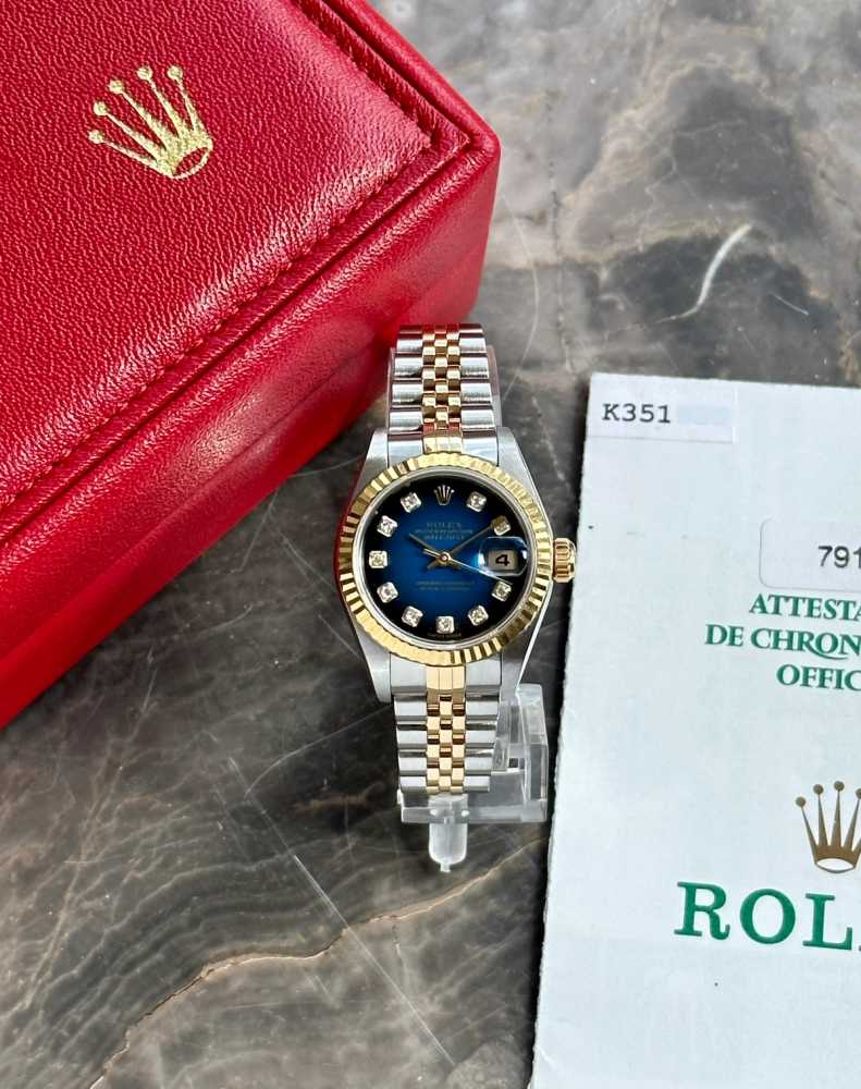 Image for Rolex Lady-Datejust "Vignette" 79173G Blue 2001 with original box and papers