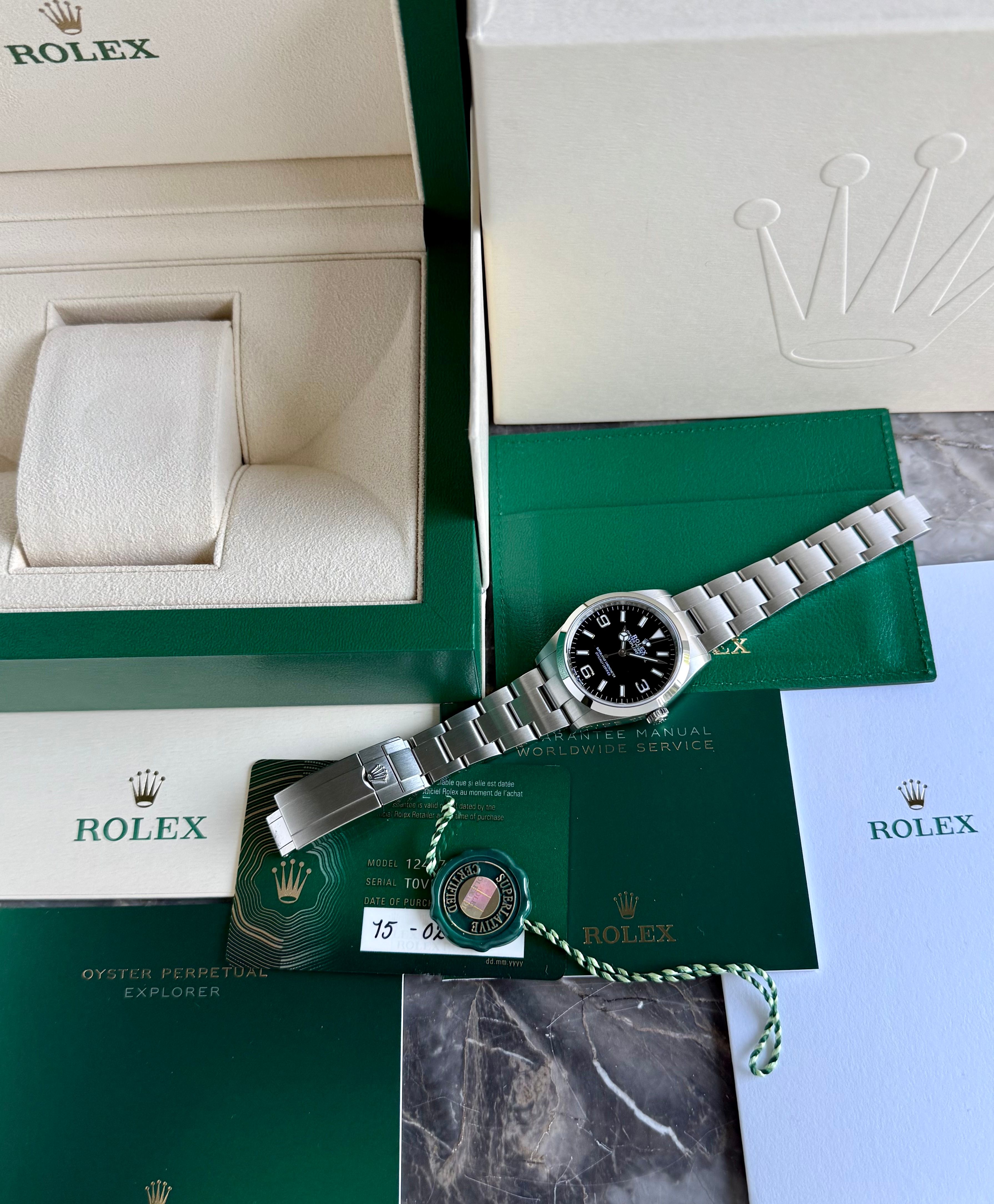 Rolex Explorer 124270 Black 2024 with original box and papers