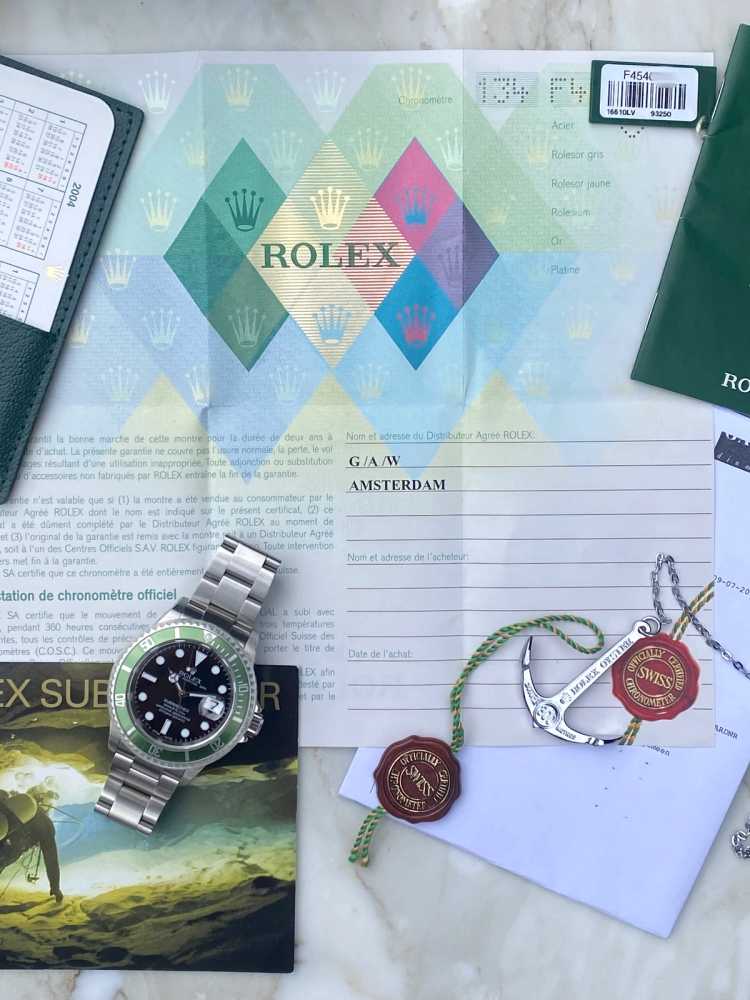 Image for Rolex Submariner "Flat 4" 16610LV Black 2003 with original box and papers