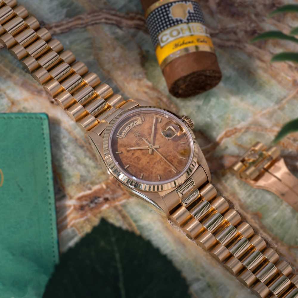 Image for Rolex Day-Date "Ghost & Wood Dial” 18038  1986 with original box