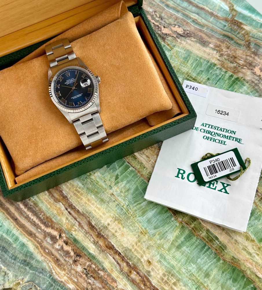 Image for Rolex Datejust 16234 Blue 2000 with original box and papers