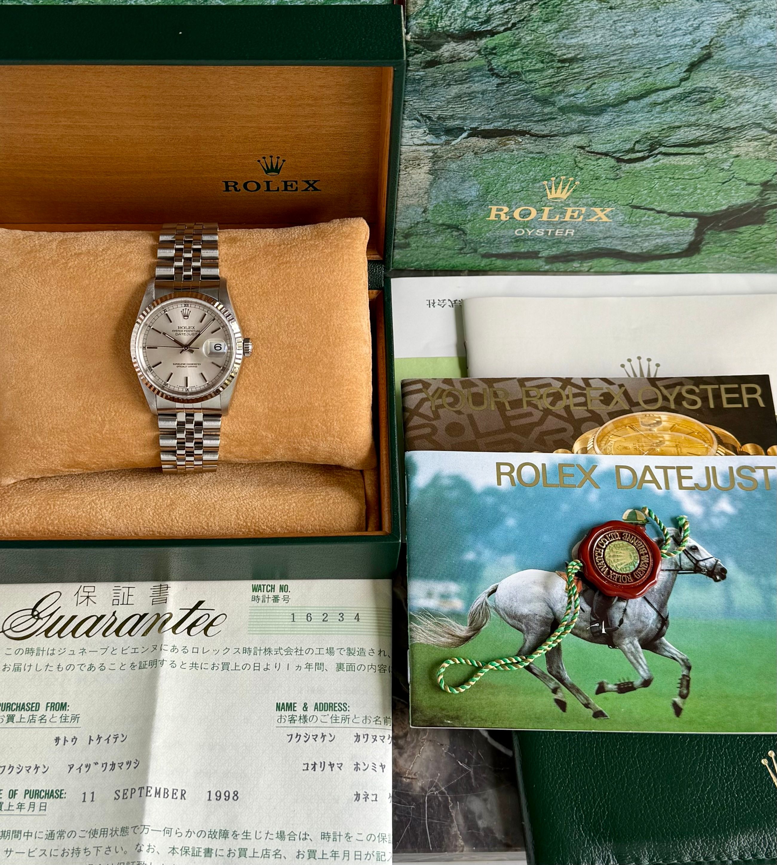 Rolex Datejust 16234 Silver 1996 with original box and papers 5