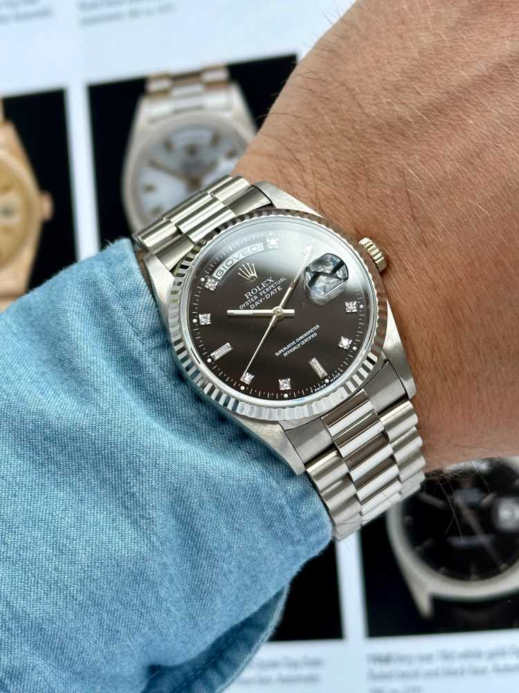 Wrist shot image for Rolex Day-Date 18239 Black 1995 