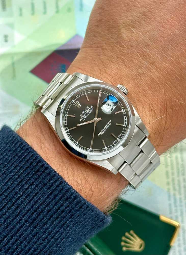 Image for Rolex Datejust 16200 Black 2004 with original box and papers 2