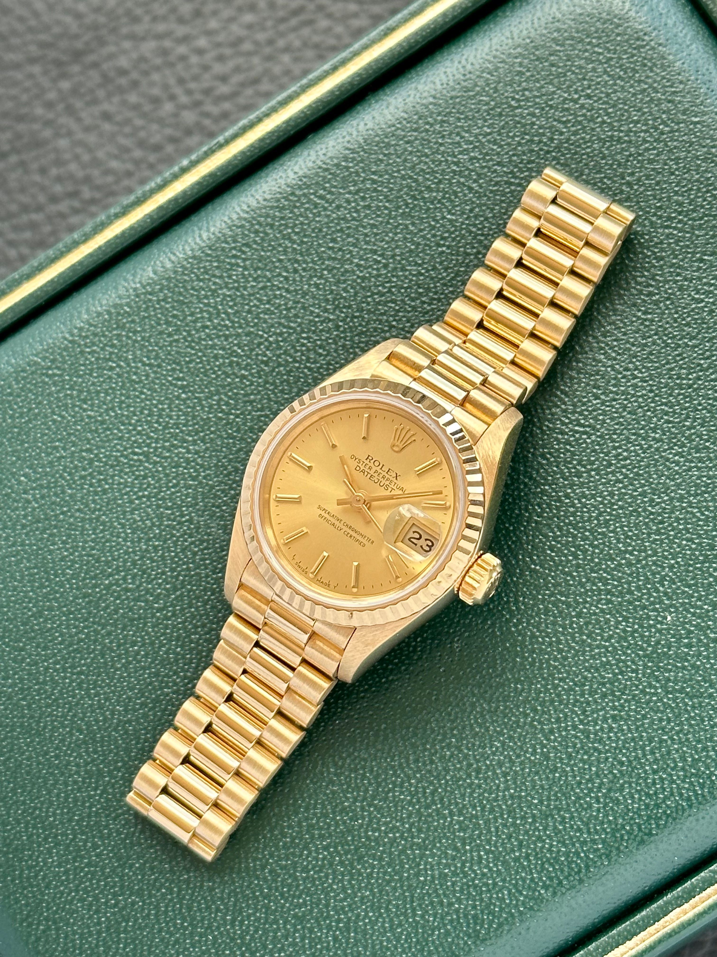 Rolex Lady-Datejust 69178 Gold 1989 with original box and papers