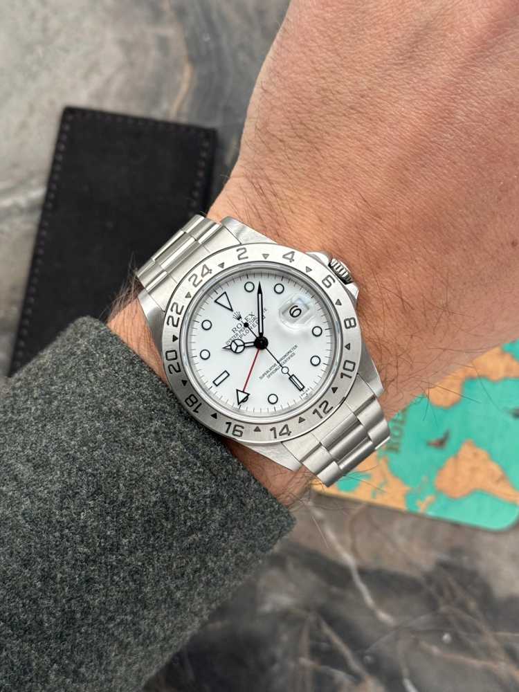 Wrist shot image for Rolex Explorer 2 16570 White 1999 