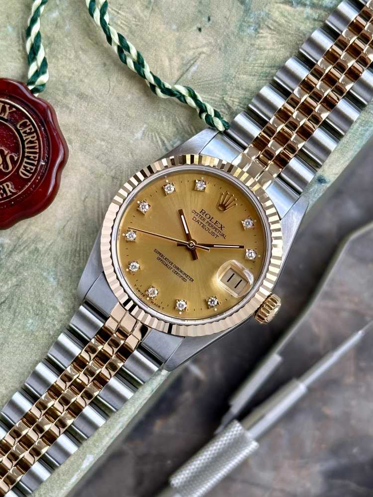 Image for Rolex Midsize Datejust "Diamond" 68273 Gold 1988 with original box and papers