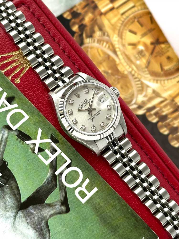 Image for Rolex Lady-Datejust "Diamond" 69174G Silver 1987 with original box and papers
