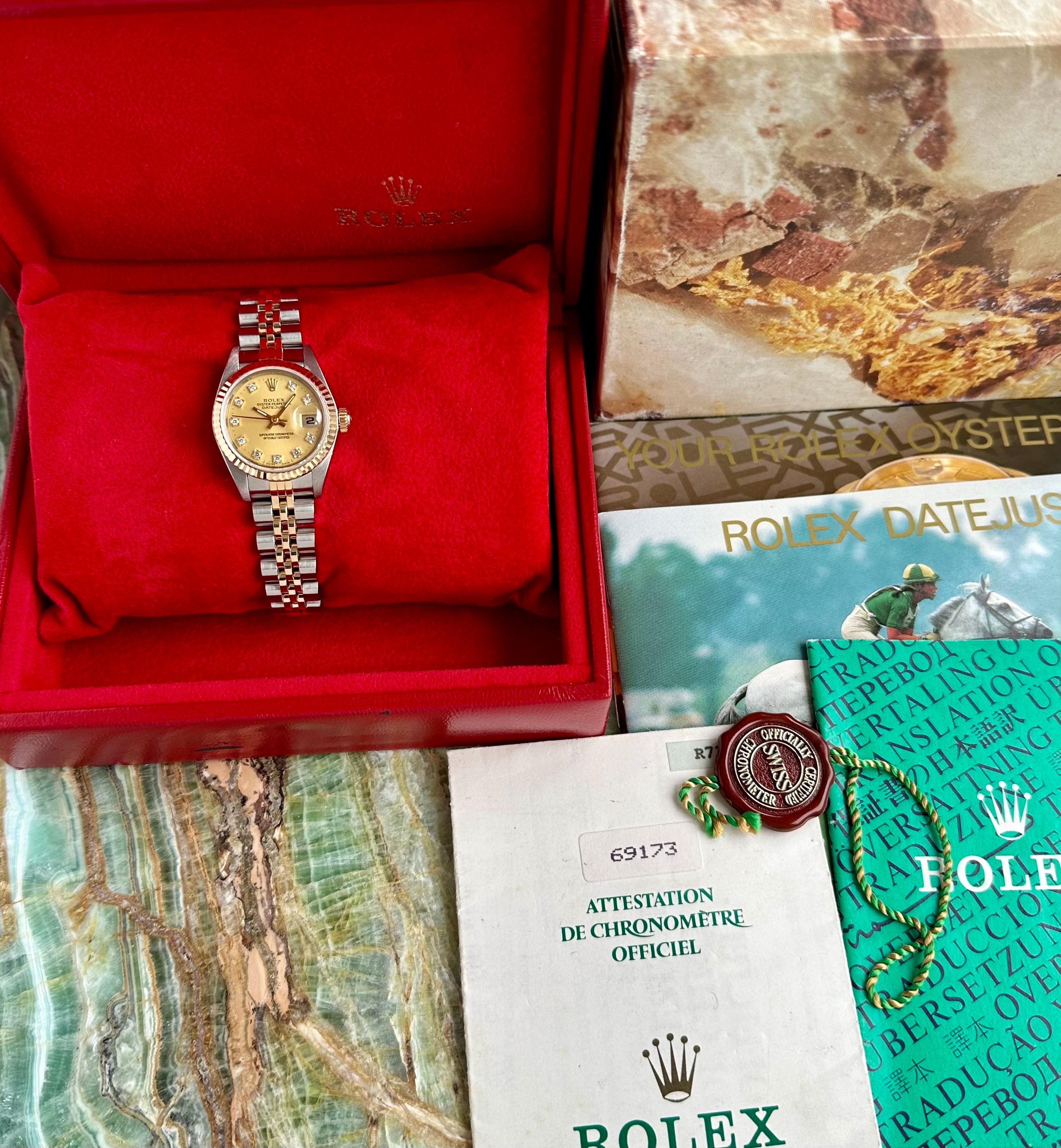 〇純正 ROLEX 2駒 69173 DATEJUST YG×SS FZ8608 Rolex Lady-Datejust 