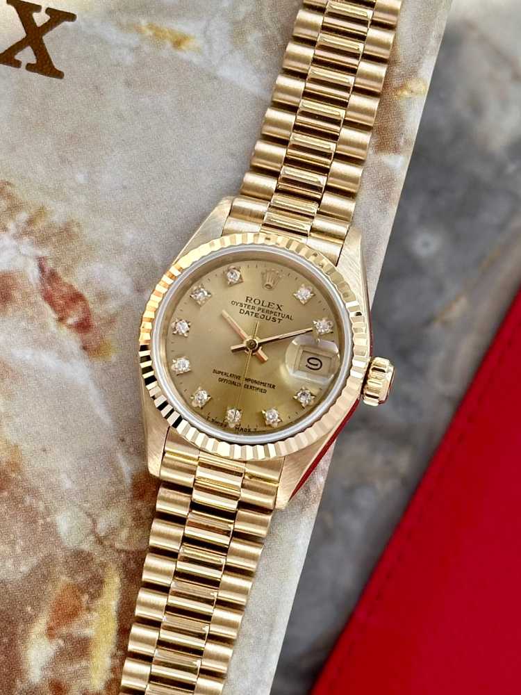 Featured image for Rolex Lady-Datejust "Diamond" 69178 G Gold 1989 with original box and papers