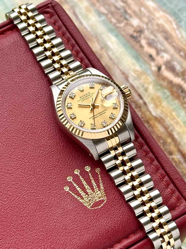 Image for Rolex Lady-Datejust "Diamond" 69173G Gold 1993 with original box and papers 4