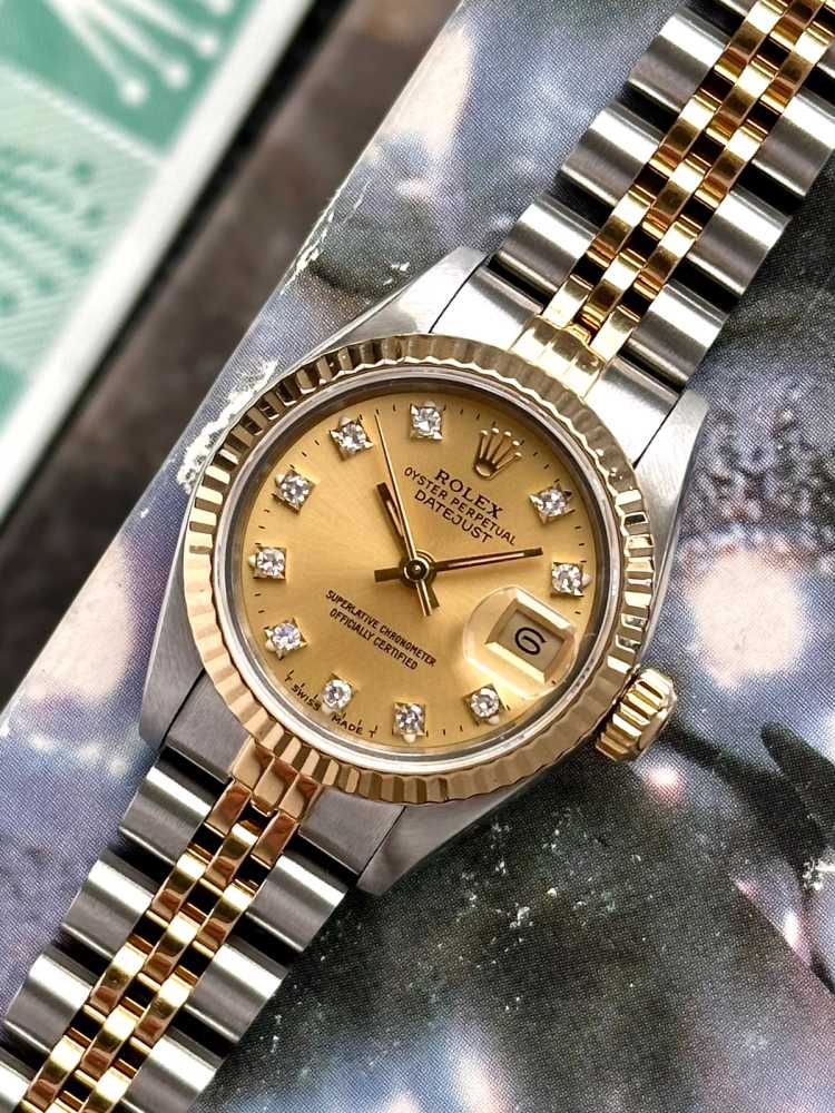 Image for Rolex Lady-Datejust "Diamond" 69173G Gold 1991 with original box and papers 3