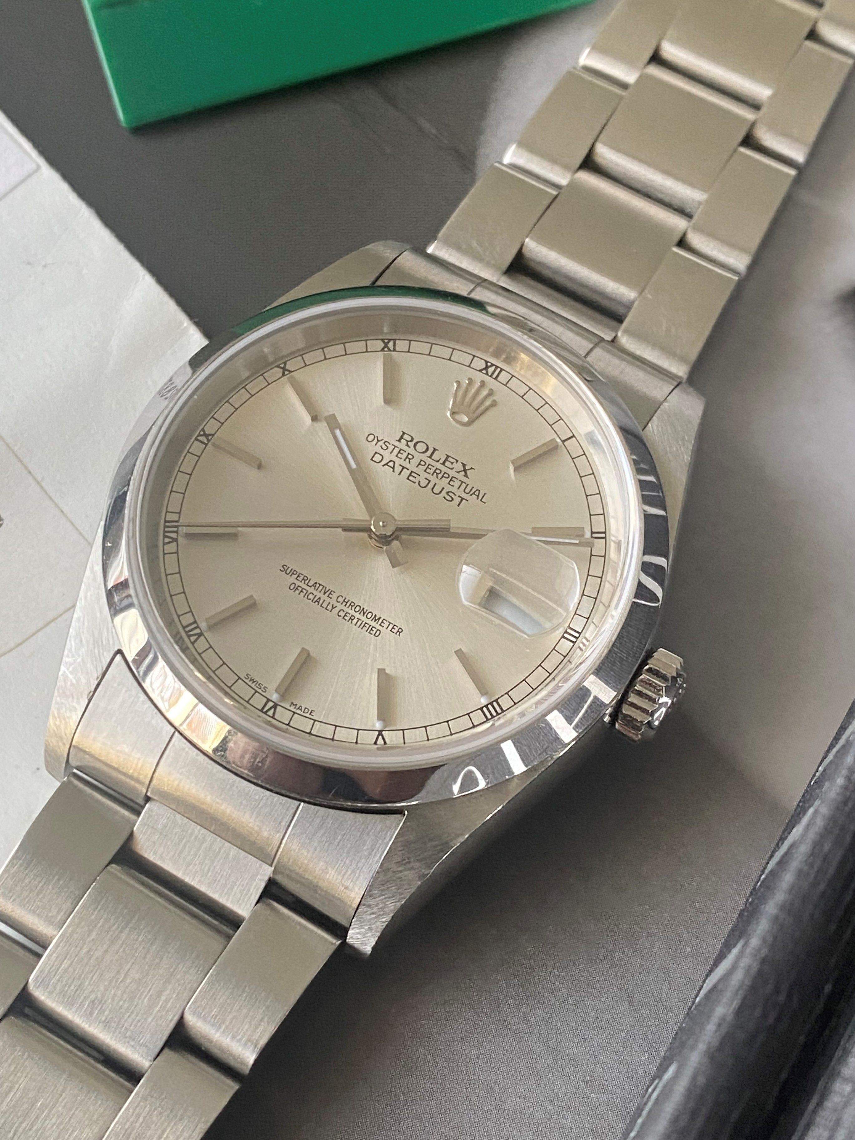 Rolex Datejust 16200 Silver 1998 with original papers