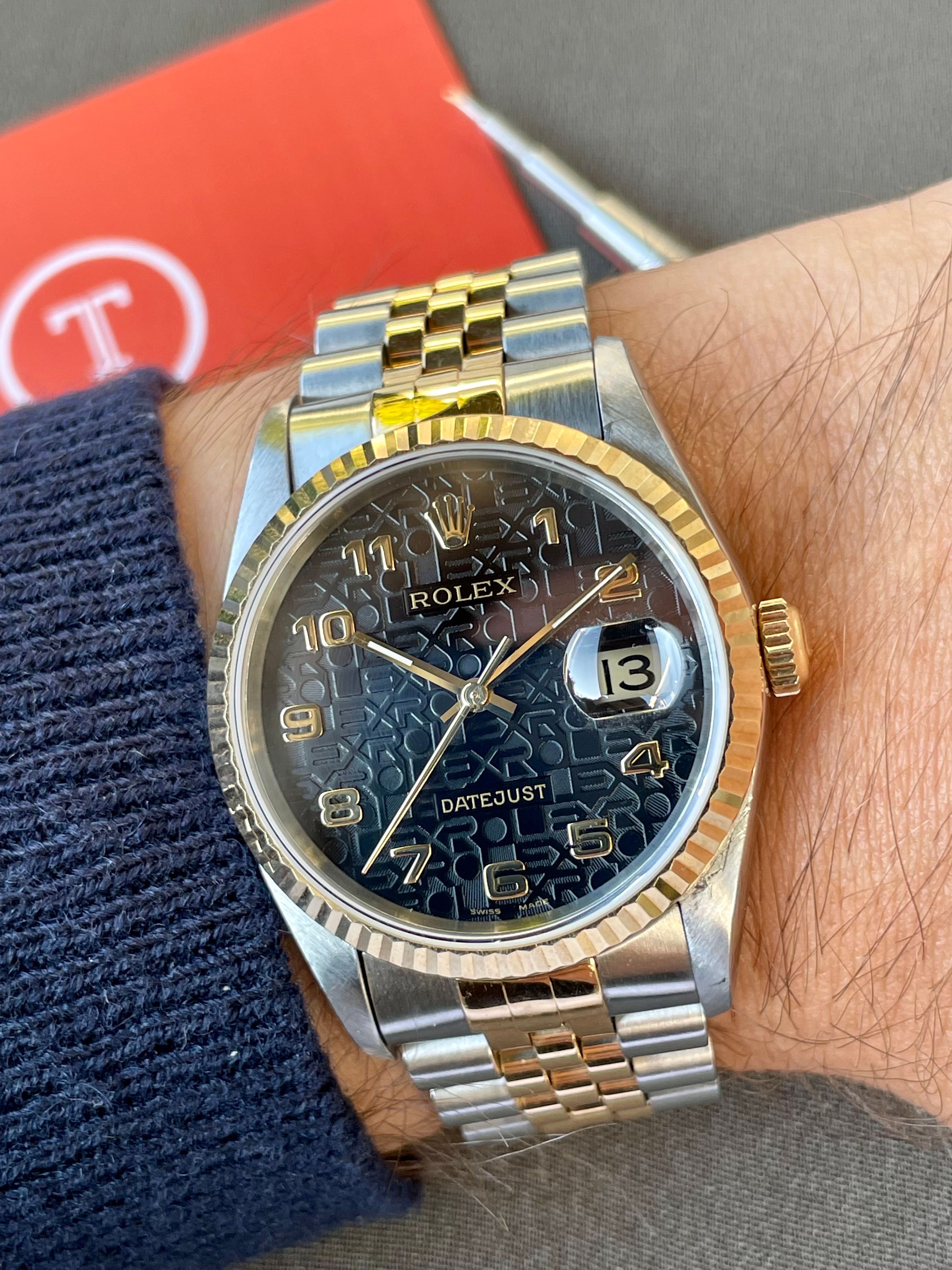 Rolex Datejust 16233 Black 1998 with original box and papers