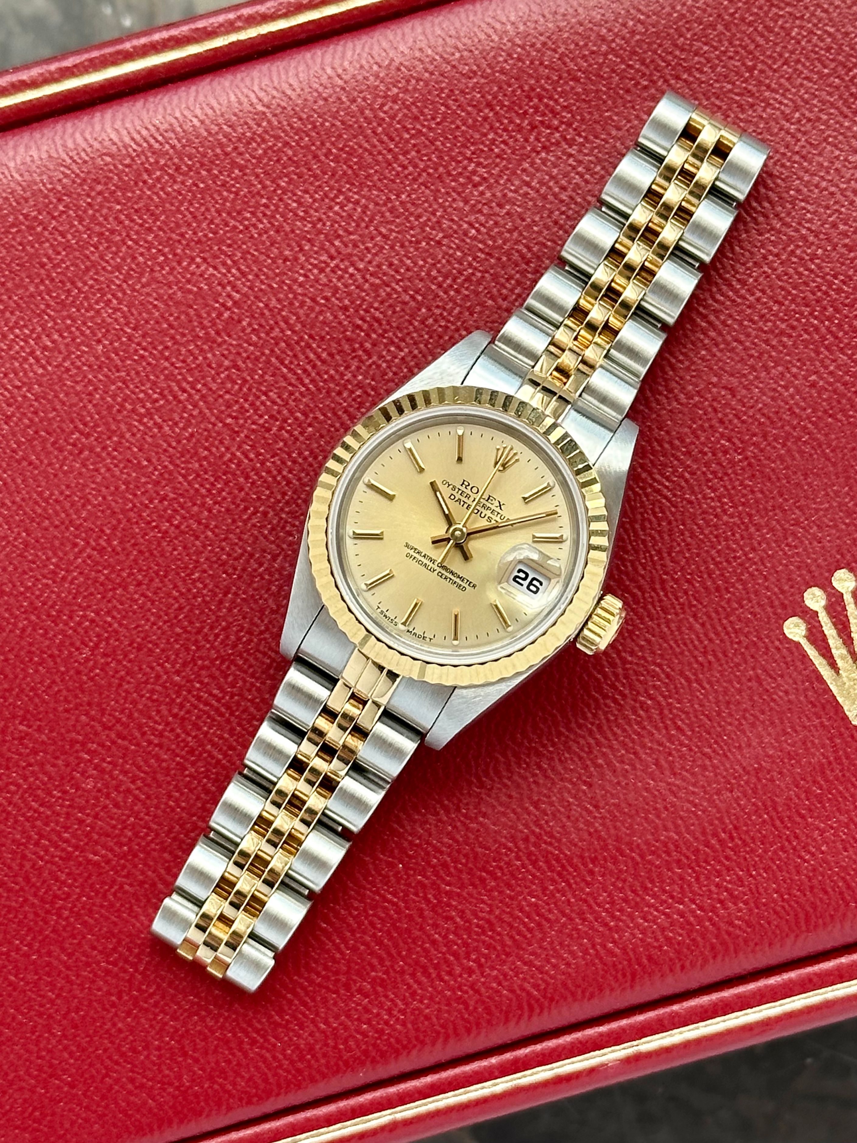 Rolex Lady-Datejust 69173 Gold 1996 with original box and papers