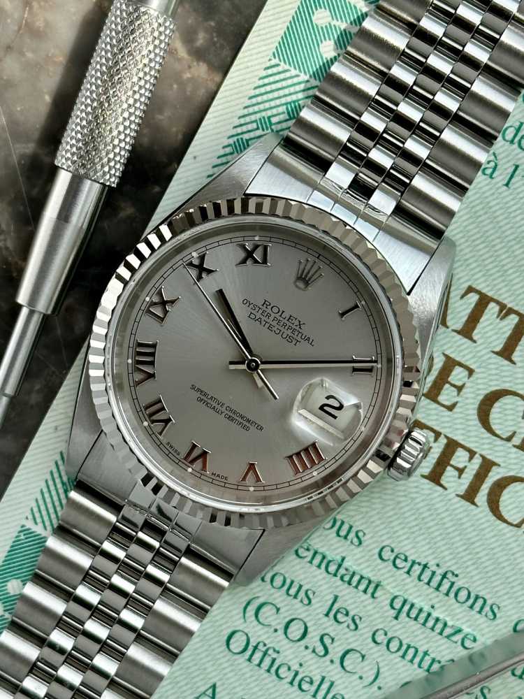 Image for Rolex Datejust "Roman" 16234 Silver 2001 with original box and papers