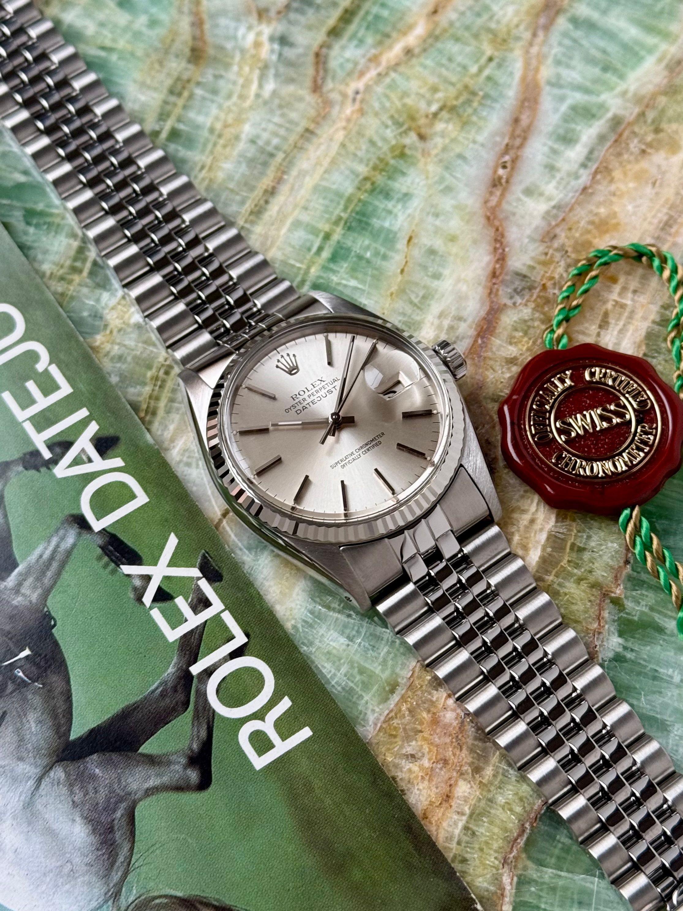美品 純正 ROLEX 16014 DATEJUST 文字盤 Cal.3035 1985年製 USED ロレックス デイトジャスト 16014 WGベゼル
