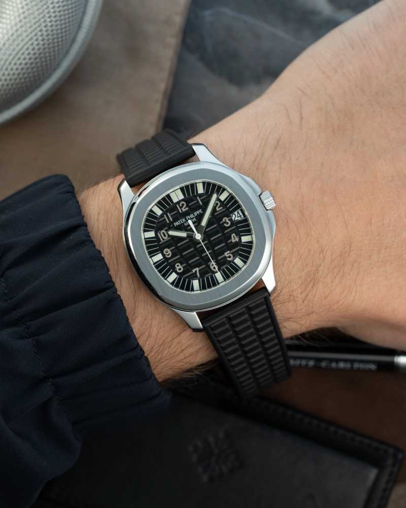 Wrist shot image for Patek Philippe Aquanaut 5065 Black 2001 with original box and papers 2