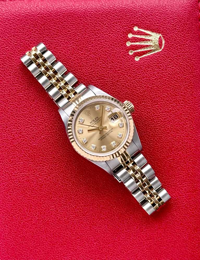 Image for Rolex Lady-Datejust "Diamond" 69173G Gold 1996 with original box and papers 2