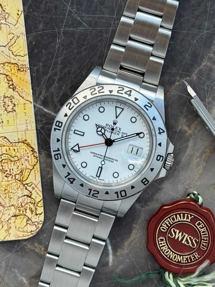 Featured image for Rolex Explorer II "Polar" 16570 T White 2004 with original box and papers