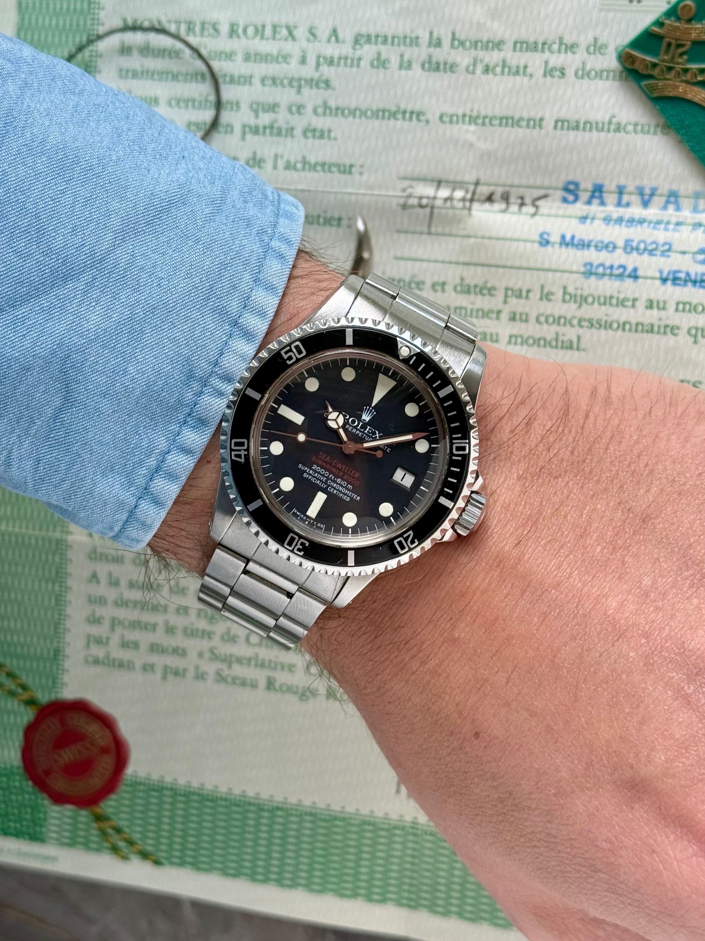 Rolex Sea-Dweller Double-Red 1665 Black 1974 with original box and