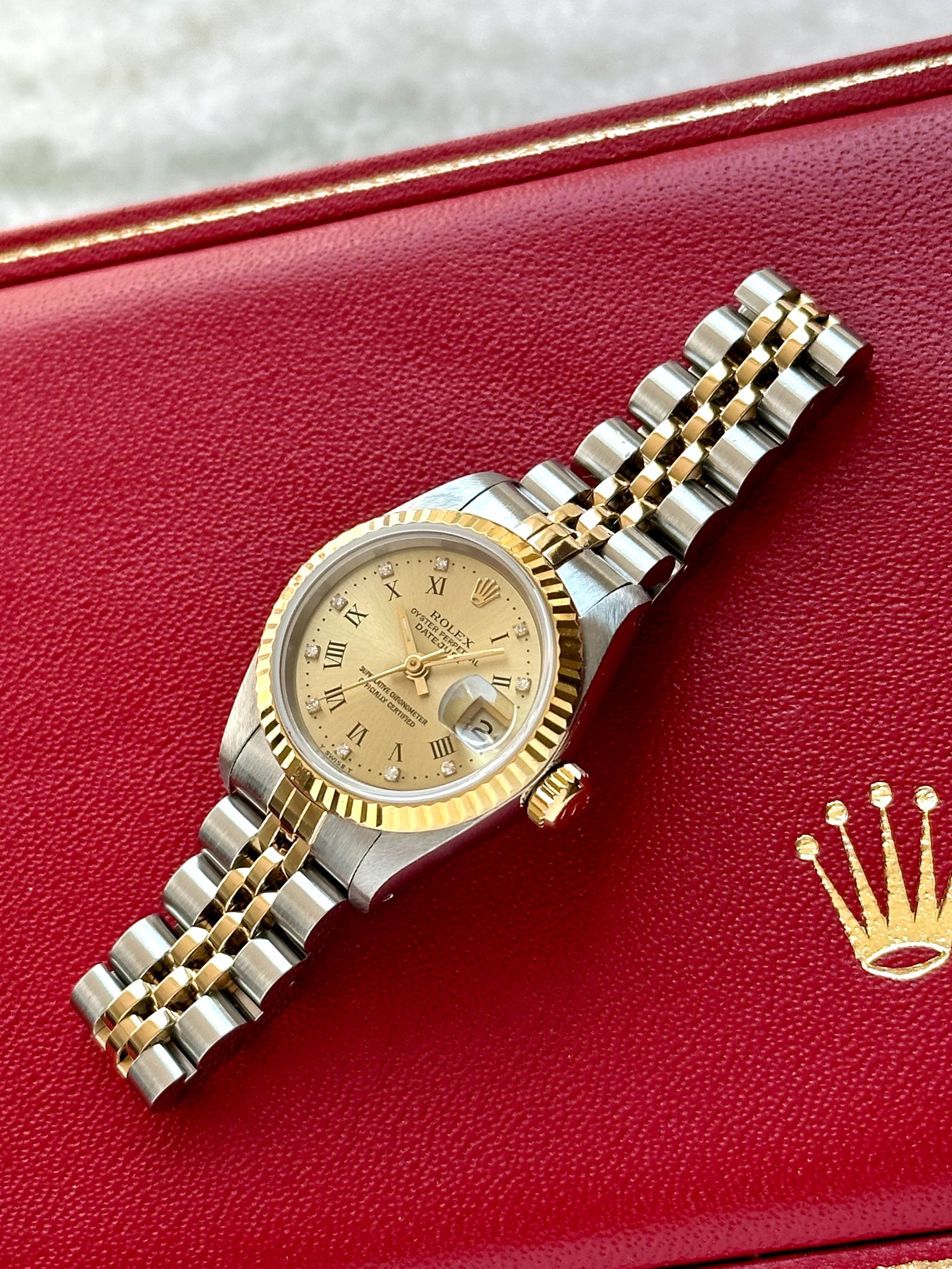 ROLEX DATEJUST レディースゴールドダイヤル Rolex Lady-Datejust 31 President Yellow Gold Black Mother of Pearl