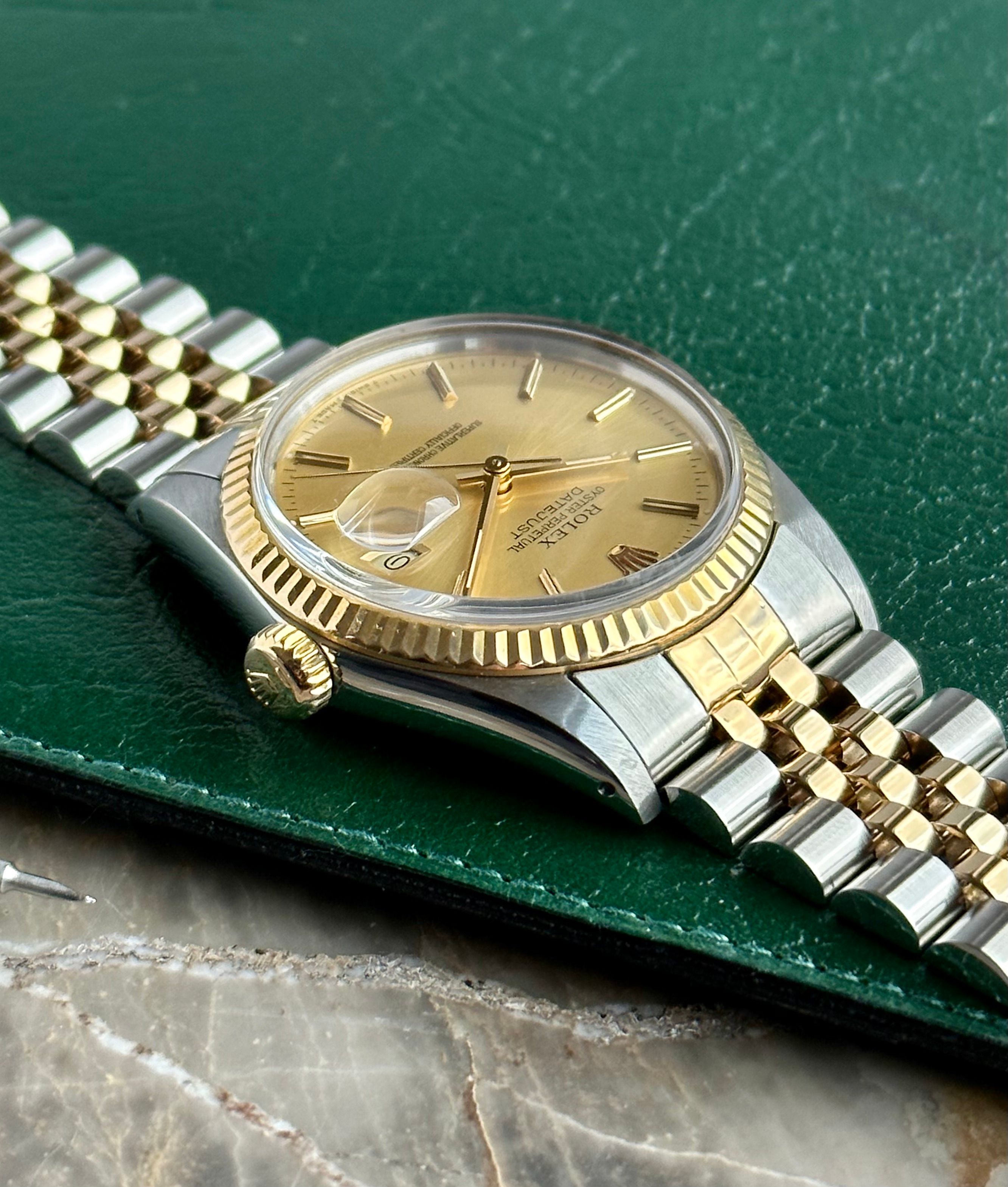 Rolex Datejust 16013 Gold 1986 with original box and papers