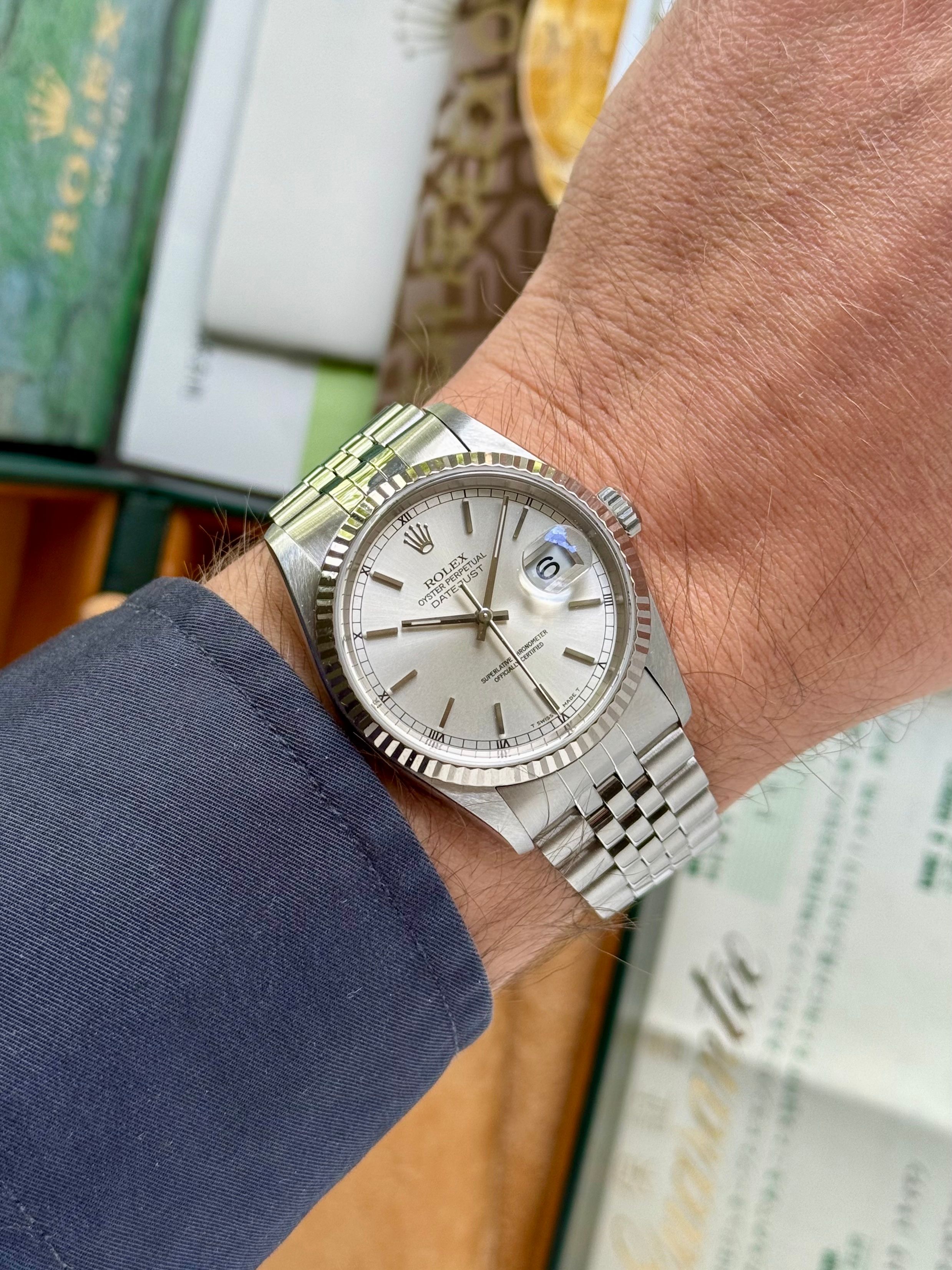 Rolex Datejust 16234 Silver 1996 with original box and papers 5