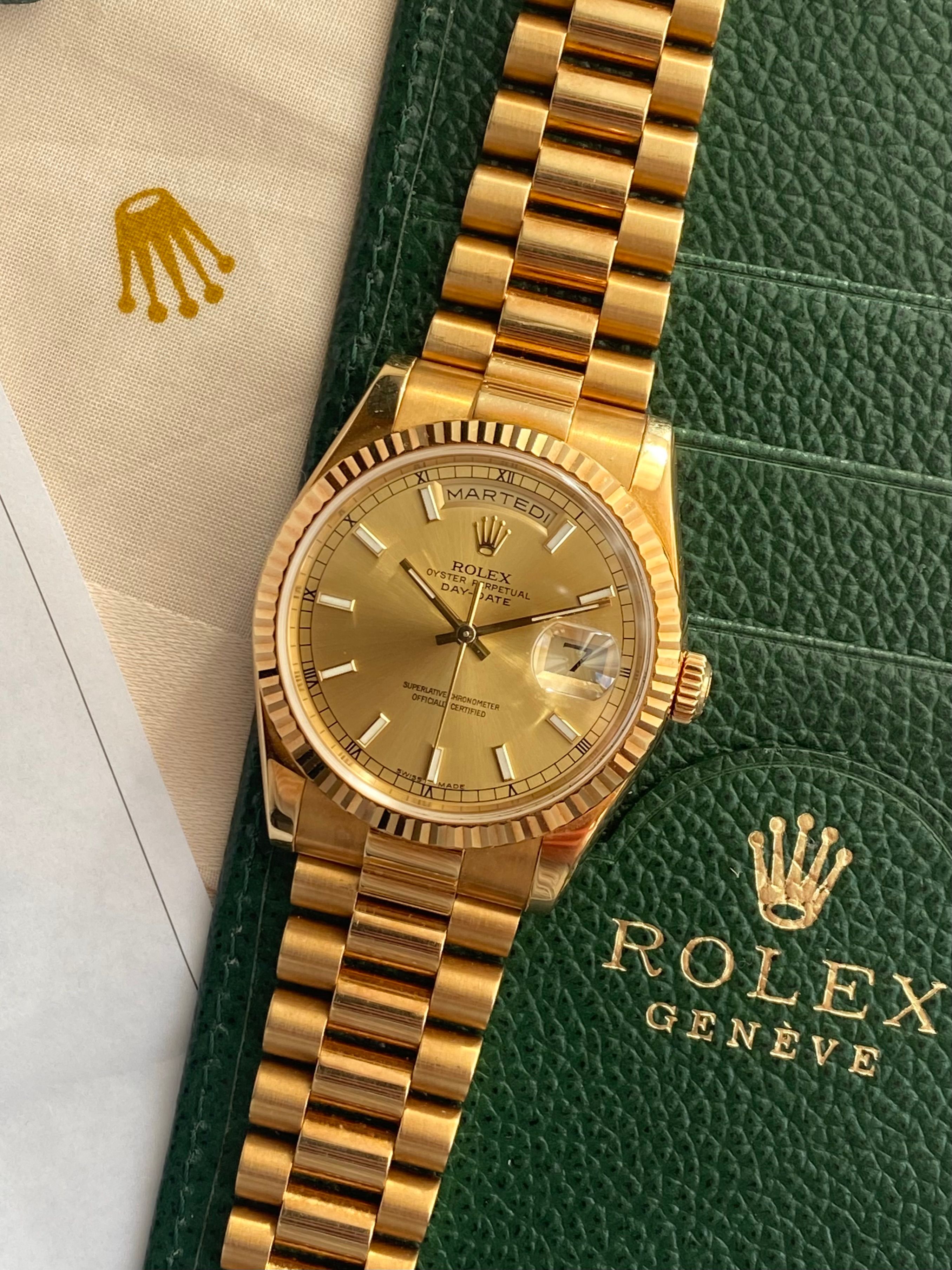 Rolex MB Day Date 118238 Gold 2000 with original box and papers