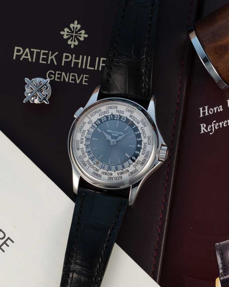 Featured image for Patek Philippe World Time "Platinum" 5110 P White 2004 with original box and papers