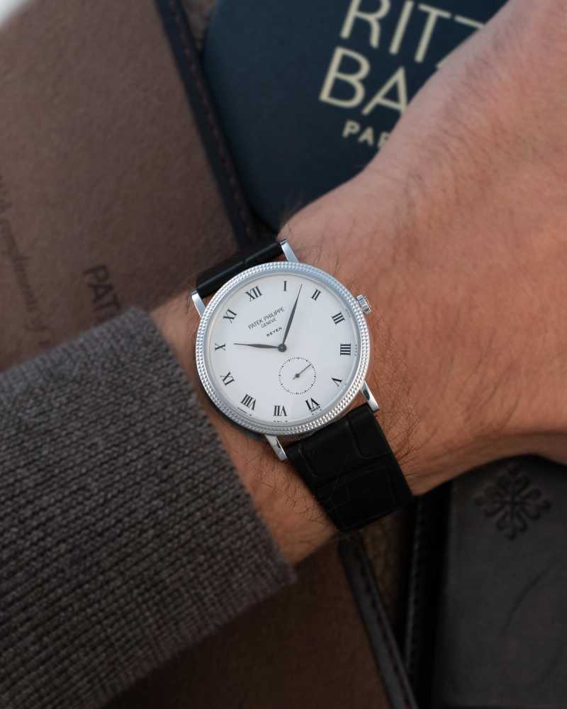 Wrist shot image for Patek Philippe Calatrava "Beyer" 3919 White 1990 