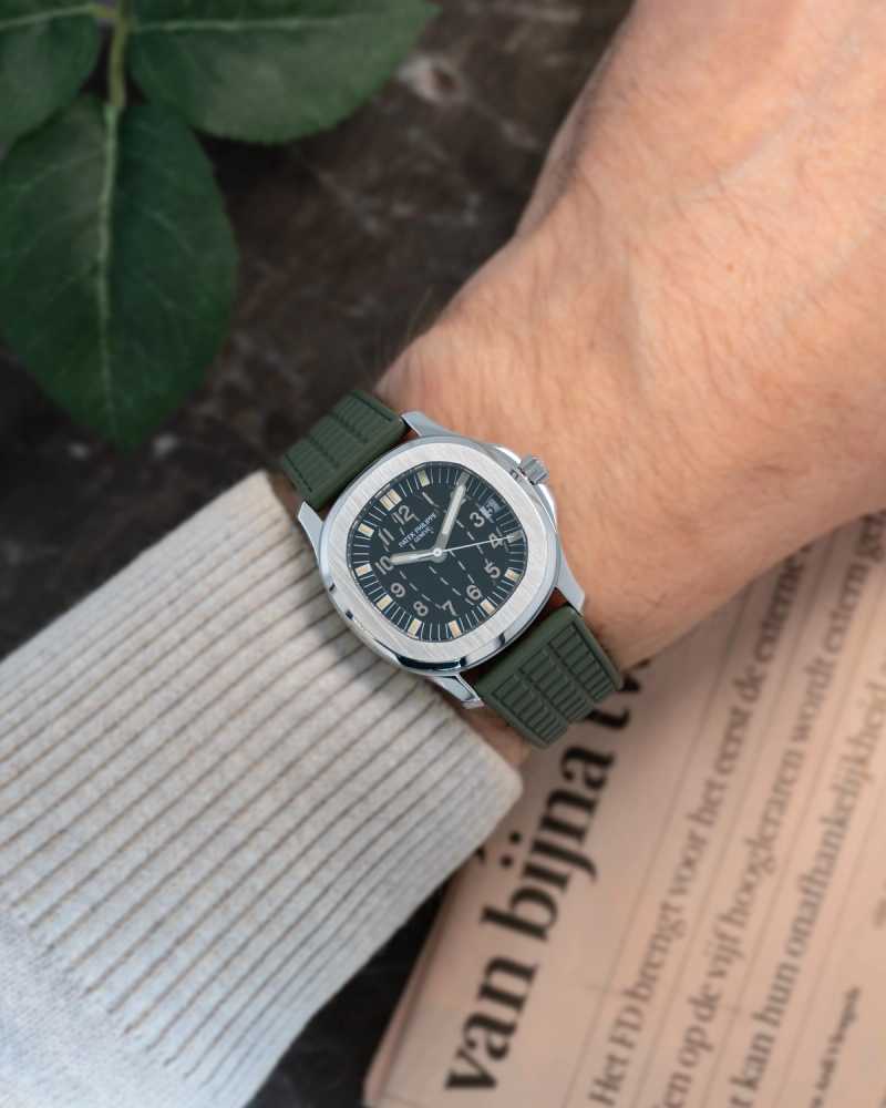 Wrist image for Patek Philippe Aquanaut 5066 Black 2002 with original box and papers