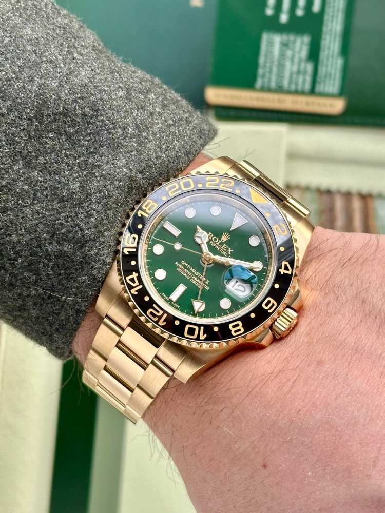 Wrist shot image for Rolex GMT-Master 2 116718LN  2009 with original box and papers