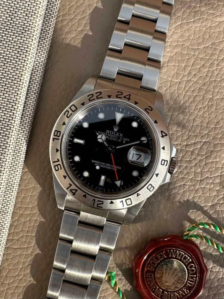 Featured image for Rolex Explorer II "Swiss Only" 16570 Black 1999 with original box and papersA566