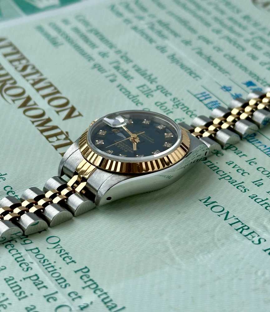 Image for Rolex Lady-Datejust "Diamond" 69173G Black 1991 with original box and papers