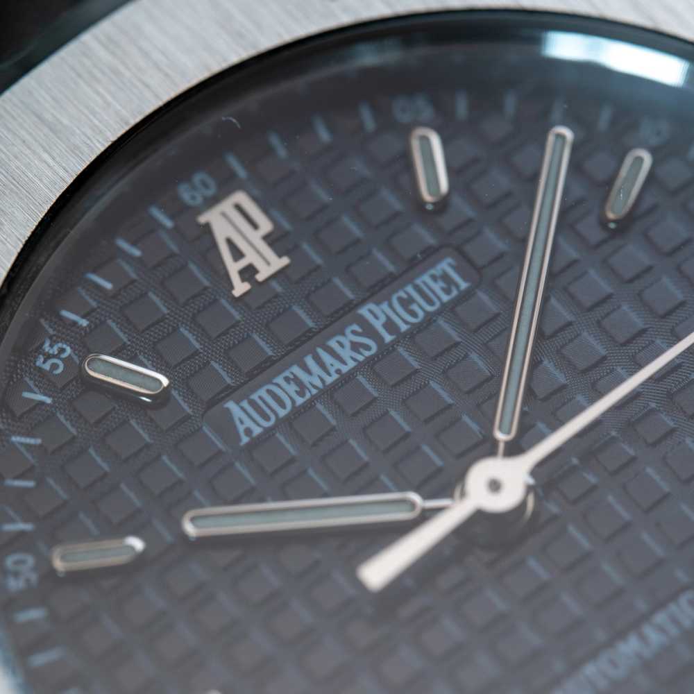 Image for Audemars Piguet Royal Oak "Blue/Gray dial" 14790ST Blue 2002 with original box and papers