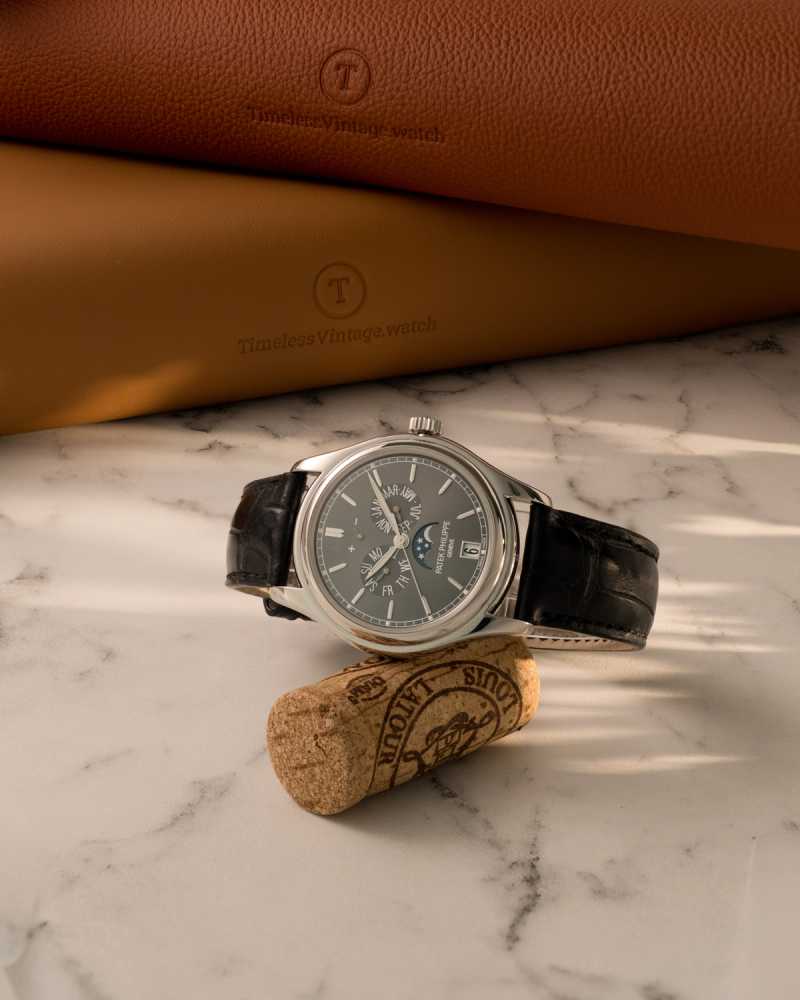Wrist shot image for Patek Philippe Annual Calendar "Platinum" 5146P Grey +/- 2014 with original box and papers