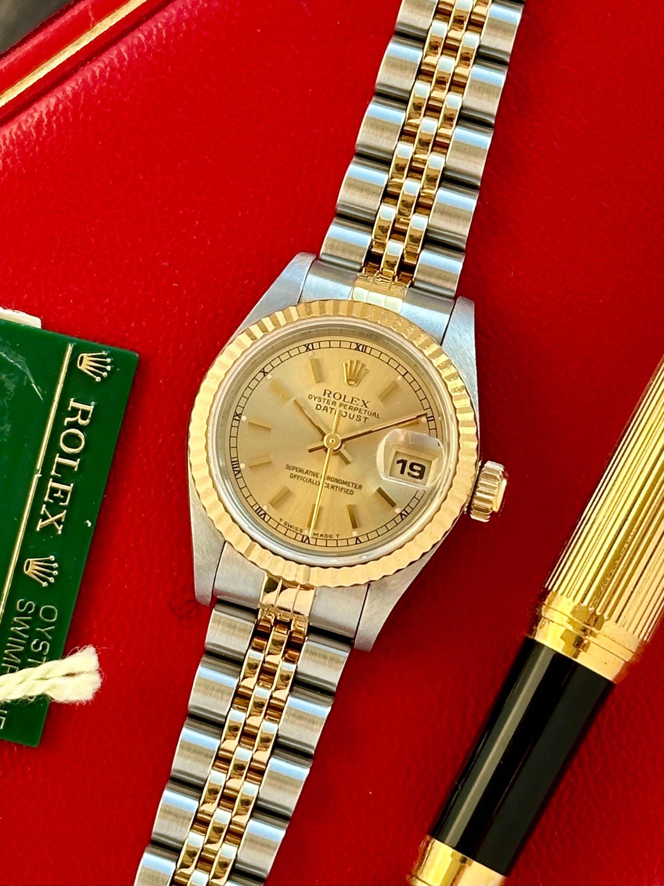 Rolex Lady-Datejust 69173 Gold 1996 with original box and papers 2