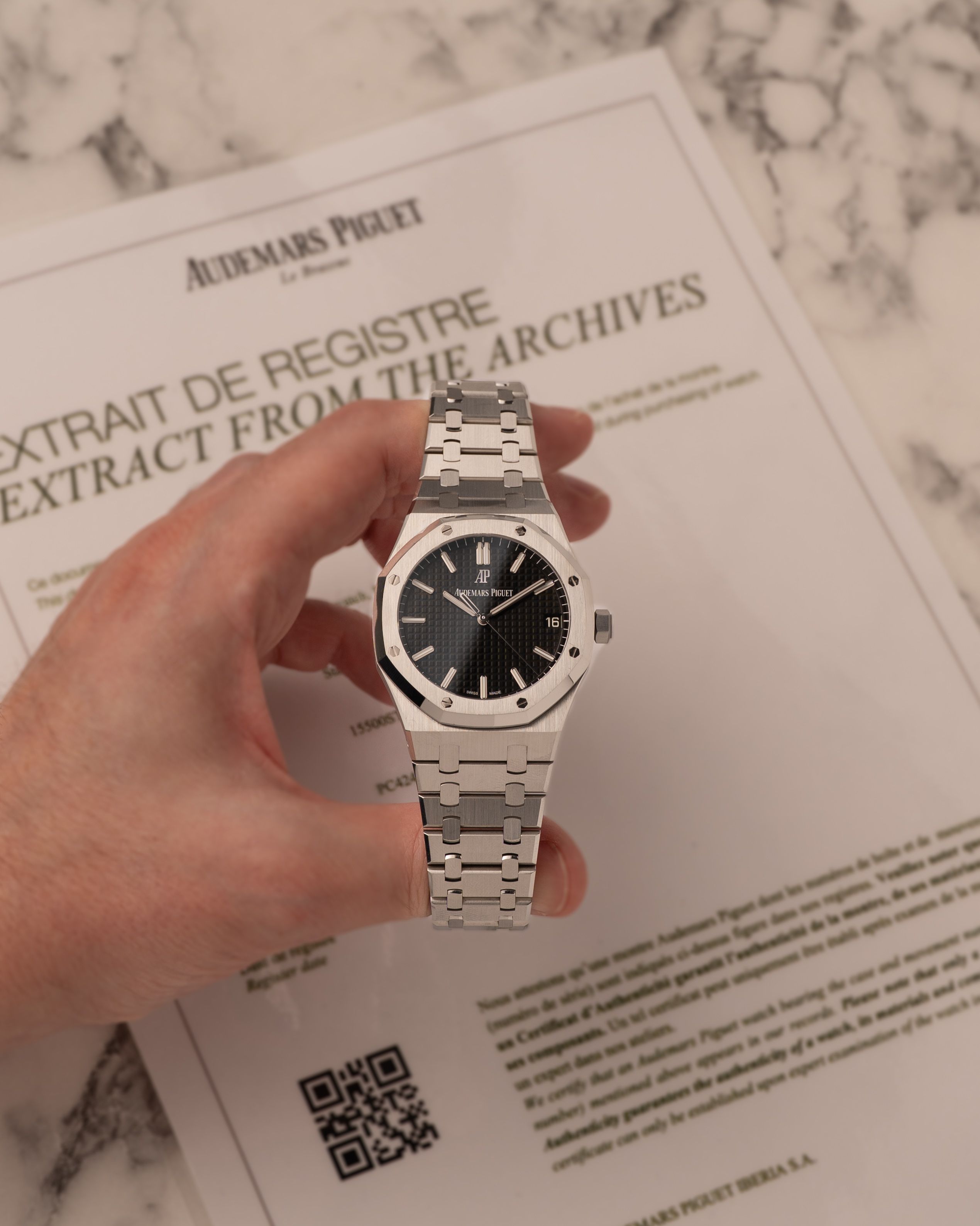 Audemars Piguet Royal Oak 15500ST Black 2022 with original box and